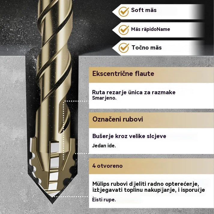 【4+5+6+8+10+12 mm】 | Set ekscentričnih svrdala s 5 žljeba za teške uvjete rada