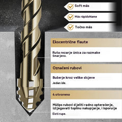 【4+5+6+8+10+12 mm】 | Set ekscentričnih svrdala s 5 žljeba za teške uvjete rada