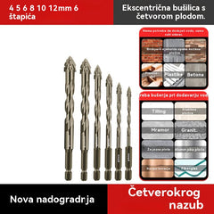 【4+5+6+8+10+12 mm】 | Set ekscentričnih svrdala s 5 žljeba za teške uvjete rada