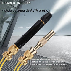 【Juego de 2 piezas】 Pistola de agua a alta presión: lavado de autos, jardín, 10 veces más presión, multimodo
