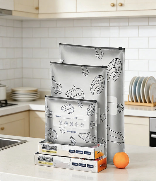 Összesen 30 antibakteriális alumíniumfólia zacskó, szuper könnyen használható, a frissesség megőrzése érdekében.