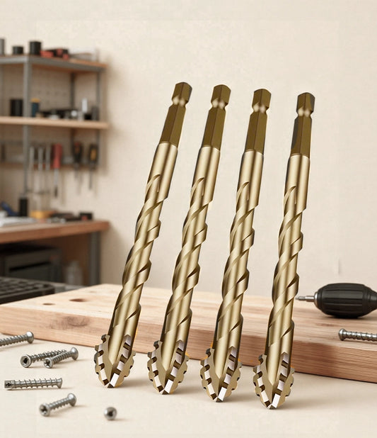 【6+8+10+12mm】 | Komplet ekscentričnih svedrov Heavy Duty s 4 žlebovi