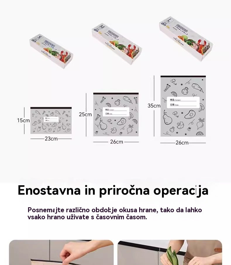 Skupaj 120 antibakterijskih vrečk iz aluminijaste folije, izjemno enostavnih za uporabo, za ohranjanje svežine.