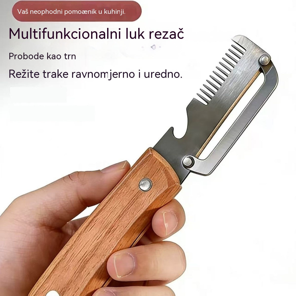 【Kupite 1, dobijte 1 gratis!】 Višenamjenska kuhinjska gulilica 3 u 1: Guli, reže i otvara čepove boca!