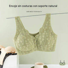 【Juego de 2 piezas】【M-4XL】Sujetador sin aros para mujer con botones frontales 【40-100 kg】